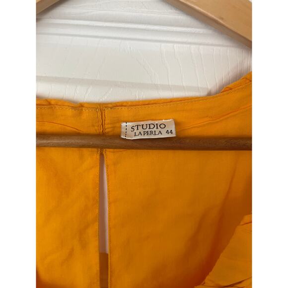 La Perla Studios 100% Cotton Golden Twist Neck Elastic Waist Tank Top • Size 8 - Picture 2 of 5